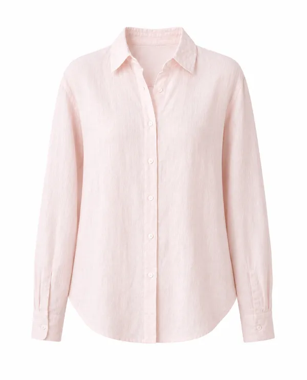 Pink_Pure_Linen_Full_Sleeve_Oversized_Shirt_For_Women
