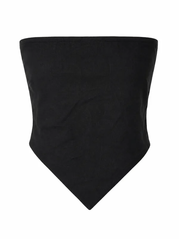 Black_Pure_Linen_Tube_Top_For_Women