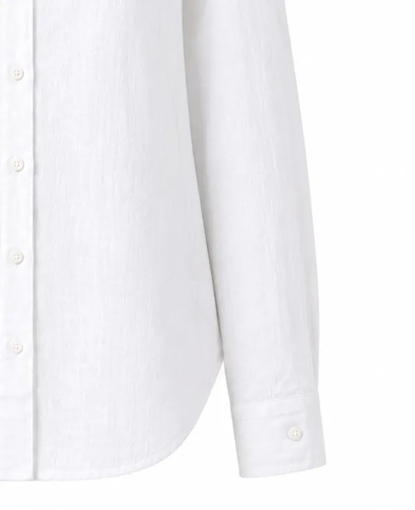 White_Pure_Linen_Full_Sleeve_Oversized_Shirt_For_Women