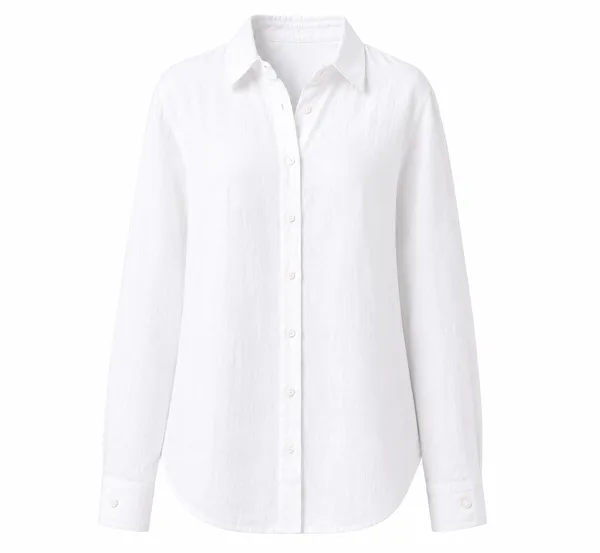 White_Pure_Linen_Full_Sleeve_Oversized_Shirt_For_Women