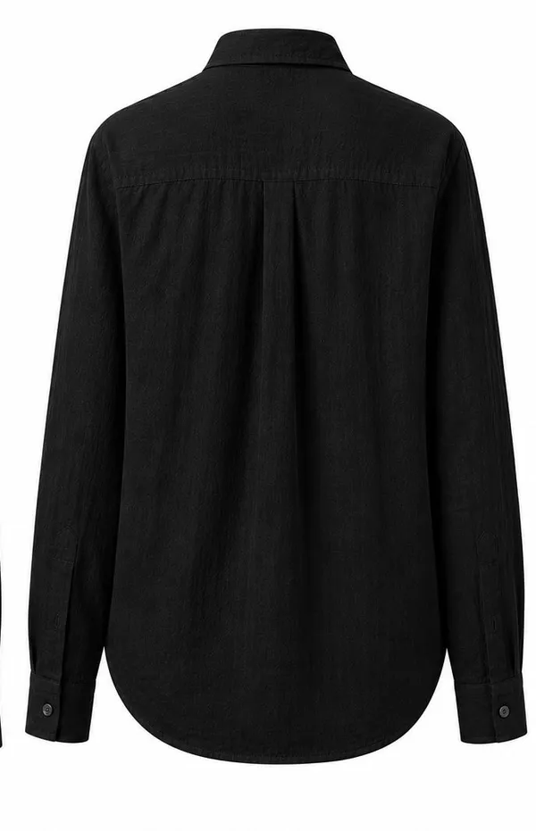 Black_Pure_Linen_Full_Sleeve_Shirt_For_Women