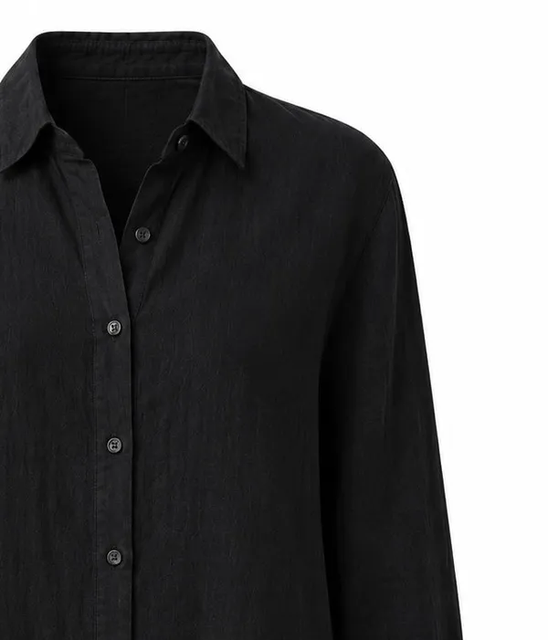 Black_Pure_Linen_Full_Sleeve_Shirt_For_Women