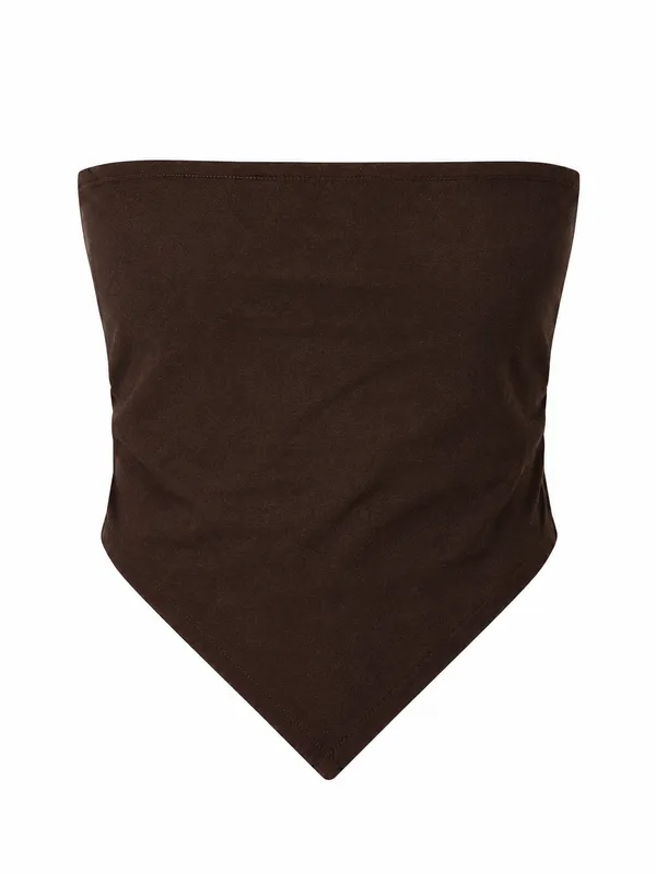 Brown_Pure_Linen_Tube_Top_For_Women