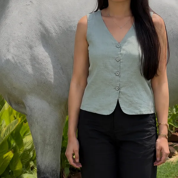 Sage_Green_Pure_Linen_Top_For_Women