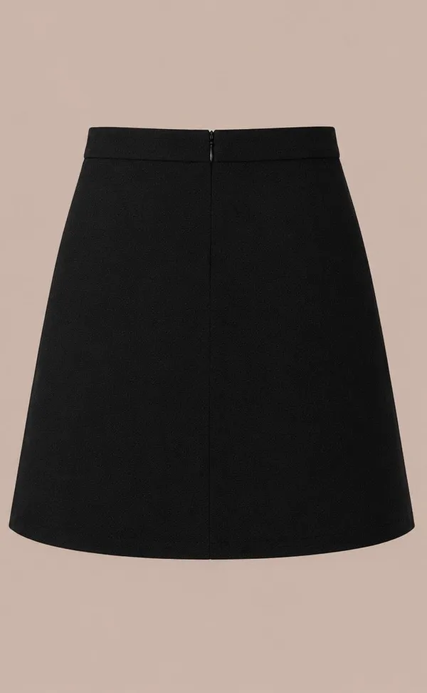 Black_Pure_Linen_Skirt_For_Women