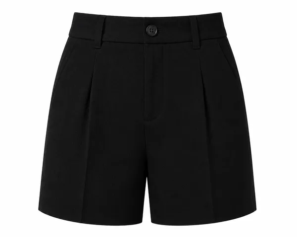 Black_Pure_Linen_Fitted_Shorts_For_Women