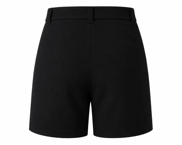 Black_Pure_Linen_Fitted_Shorts_For_Women