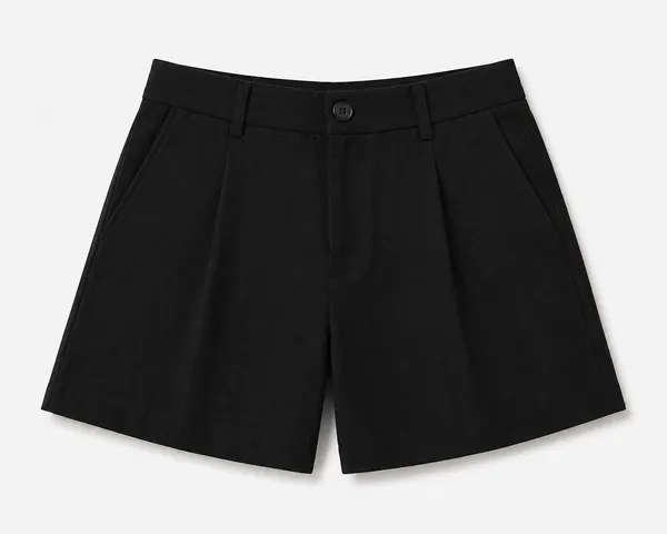 Black_Pure_Linen_Loose_Fit_Shorts_For_Women