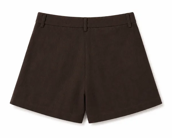 Brown_Pure_Linen_Loose_Fit_Shorts_For_Women