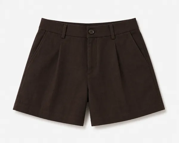 Brown_Pure_Linen_Loose_Fit_Shorts_For_Women