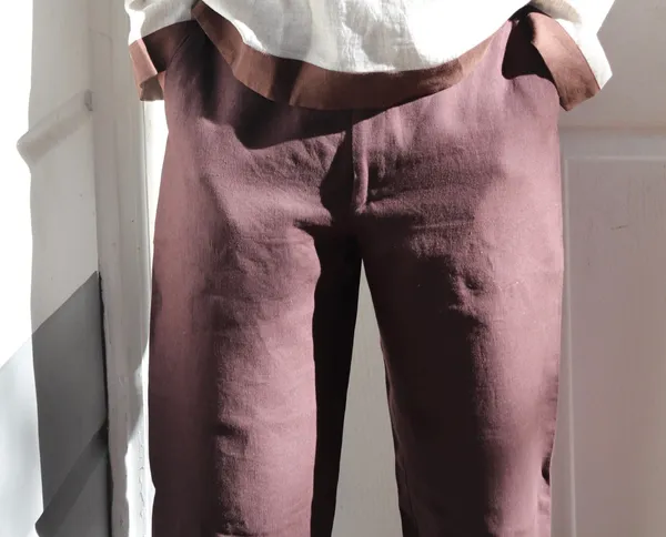 Brown_Pure_Linen_Relaxed_Fit_Pants_For_Men