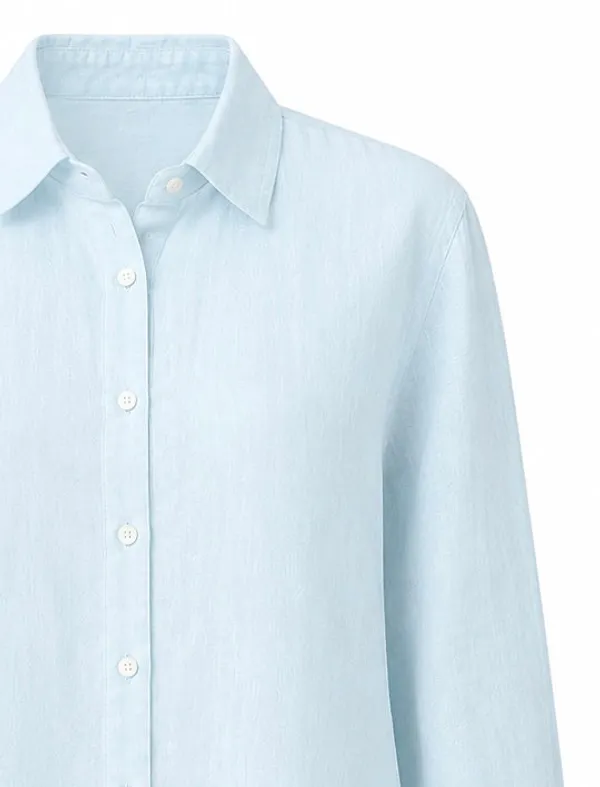 Light_Blue_Pure_Linen_Oversized_Full_Sleeve_Shirt_For_Women