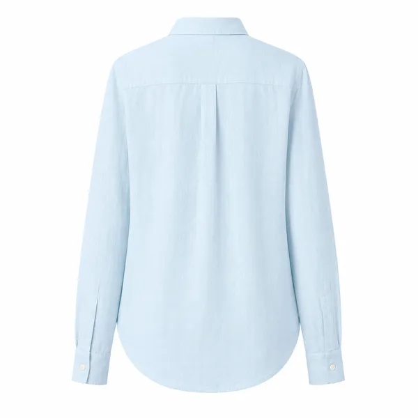 Light_Blue_Pure_Linen_Oversized_Full_Sleeve_Shirt_For_Women