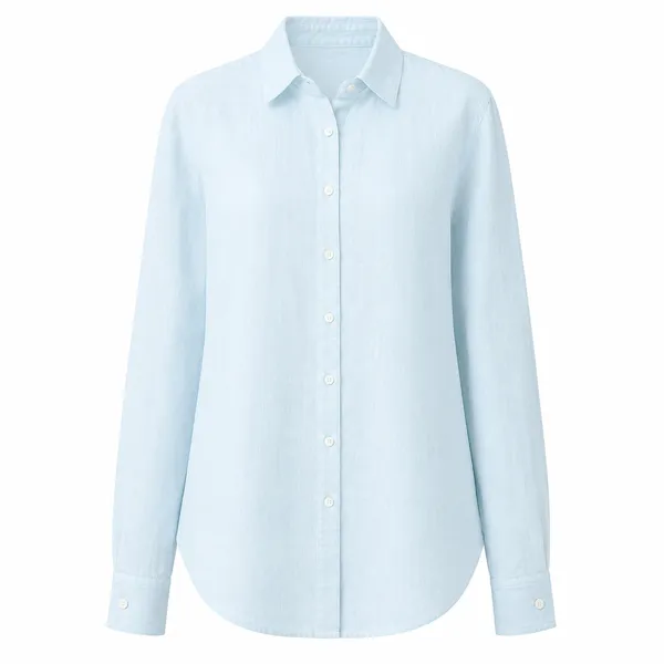 Light_Blue_Pure_Linen_Oversized_Full_Sleeve_Shirt_For_Women