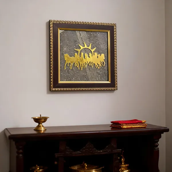 7_horses_Raw_Pyrite_Frame_Vastu_&_Feng_Shui_Artifact
