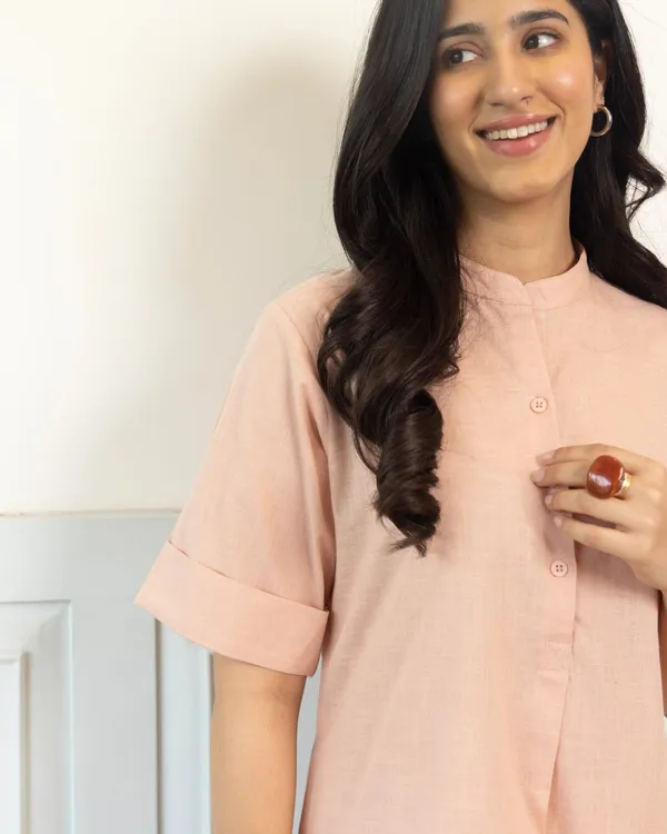 Pink_Mandarin_Collar_Kurta_for_Women