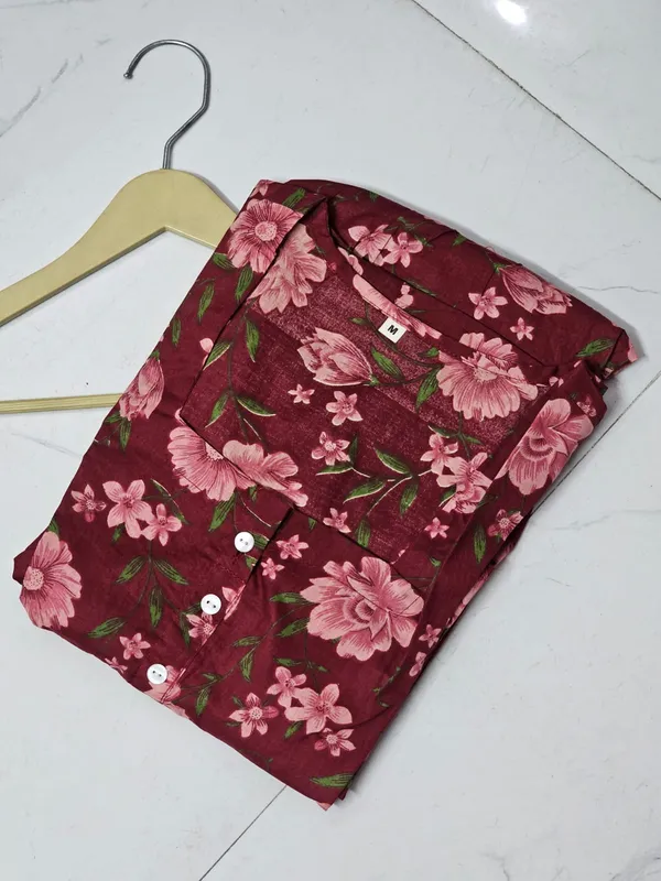 Maroon_Cotton_Floral_Print_Fit_And_Flare_Dress_for_Women
