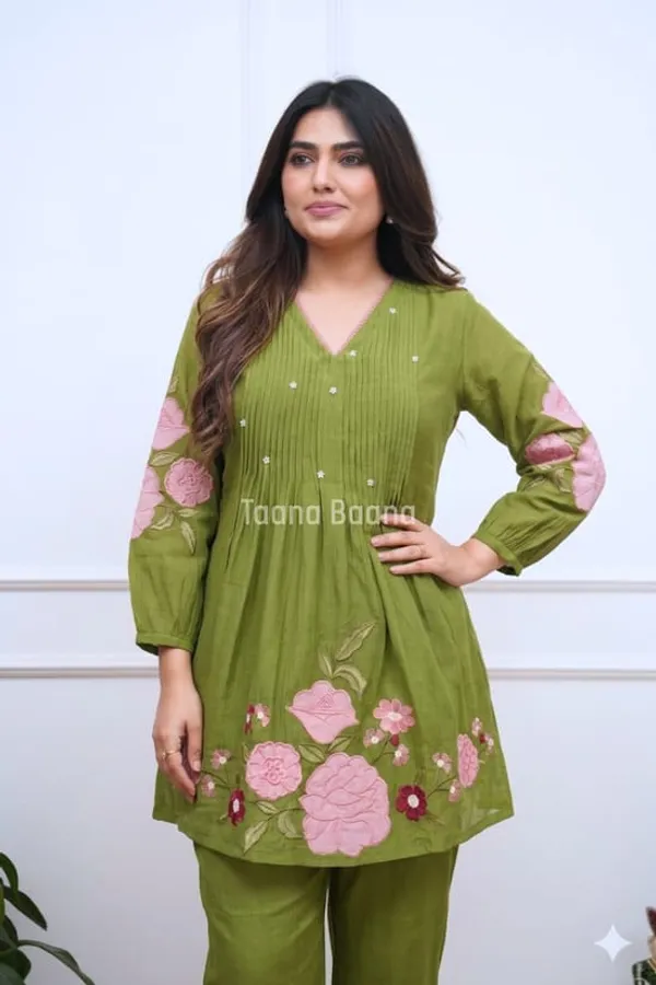 Olive_Green_Floral_Printed_Kurta_Set_for_Women