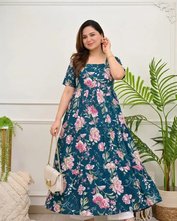Teal_Floral_Fit_And_Flare_Dress_for_Women