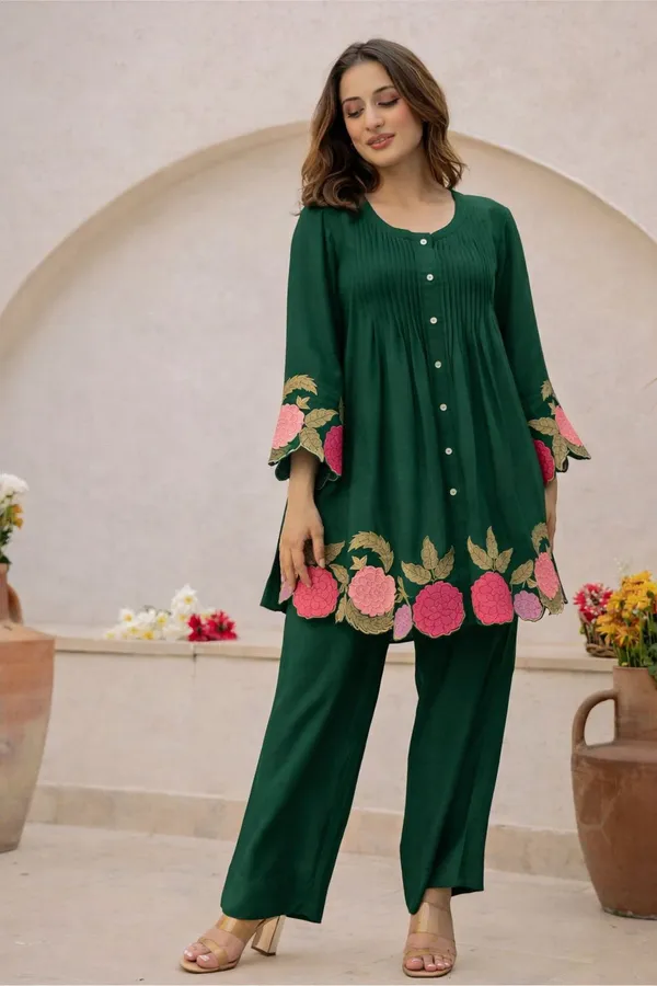 Green_Embroidered_Flared_Kurta_Set_for_Women