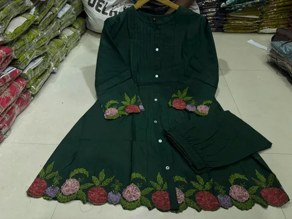 Green_Embroidered_Flared_Kurta_Set_for_Women