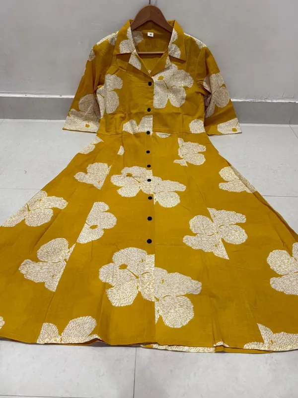 Yellow_Floral_Print_Shirt_Dress_for_Women