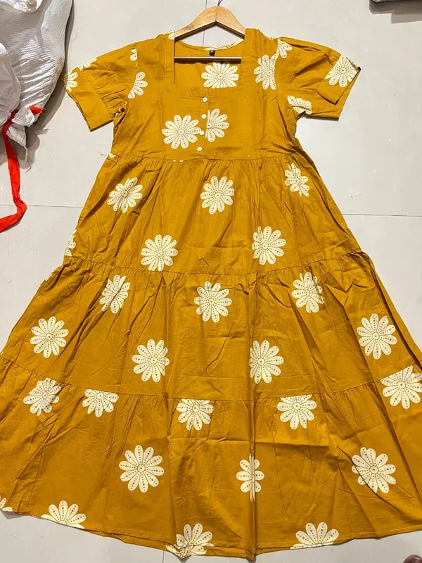 Mustard_Floral_Print_Tiered_Dress_for_Women