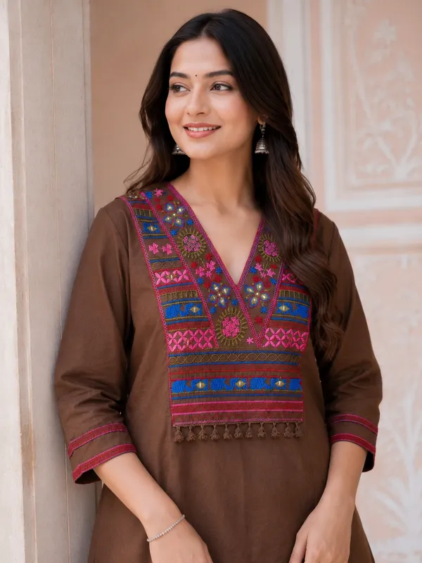 Brown_Embroidered_Kurta_Palazzo_Set_for_Women