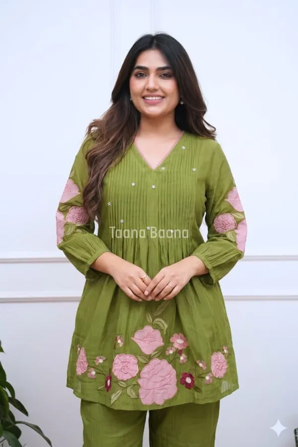 Olive_Green_Floral_Printed_Kurta_Set_for_Women