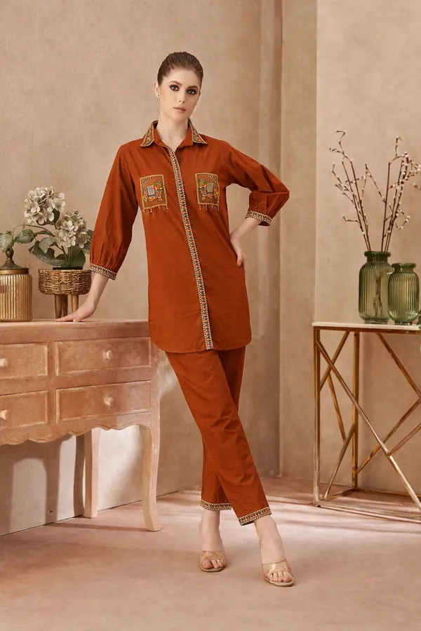 Rust_Straight_Fit_Embroidered_Kurta_Set_for_Women