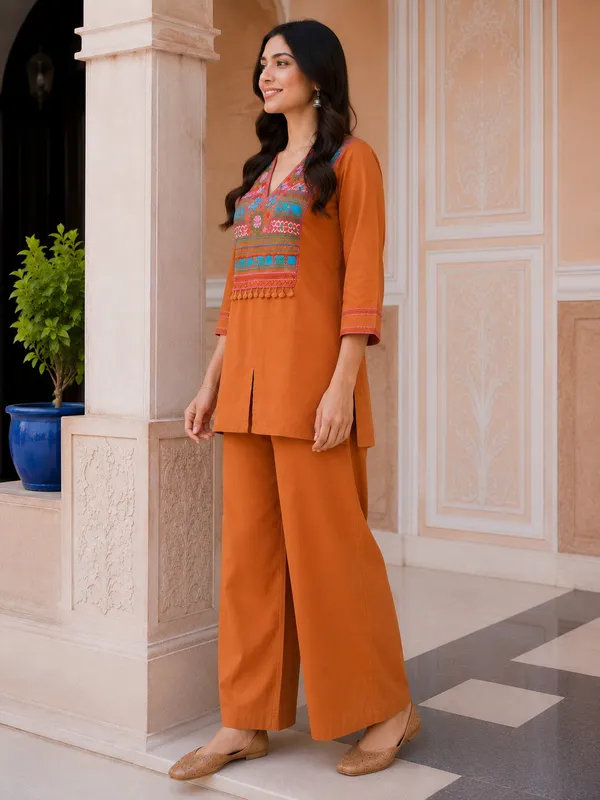 Orange_Printed_Kurta_Palazzo_Set_for_Women