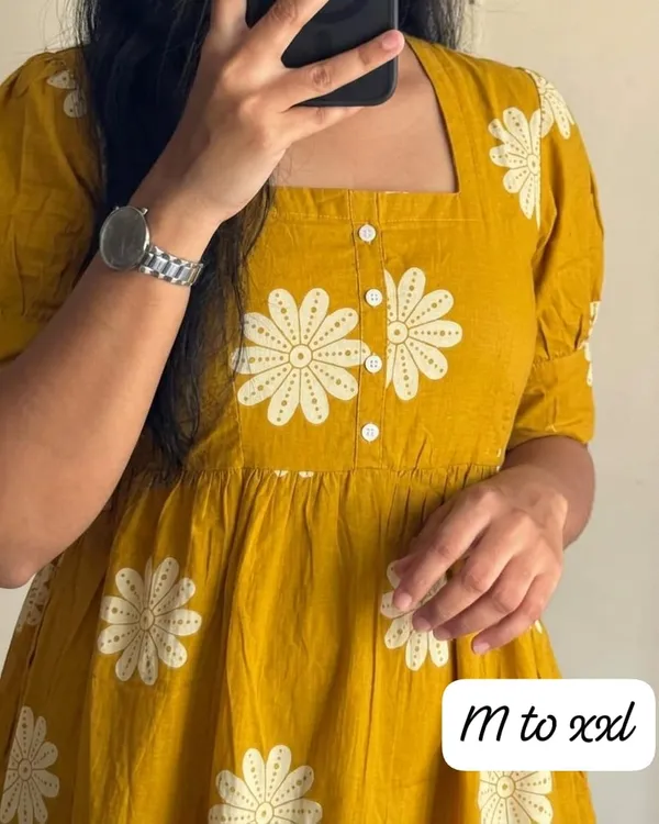 Mustard_Floral_Print_Tiered_Dress_for_Women