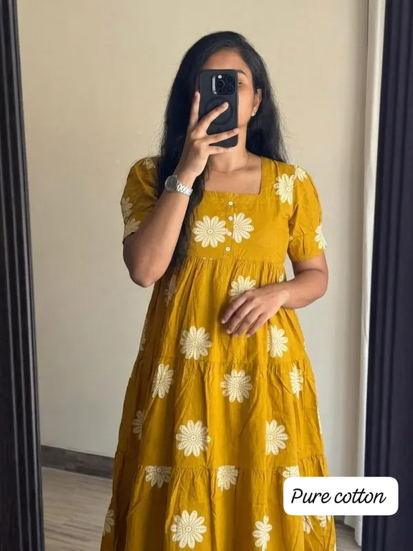 Mustard_Floral_Print_Tiered_Dress_for_Women