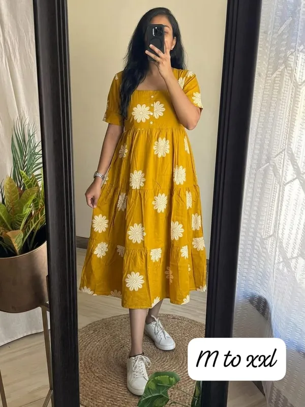 Mustard_Floral_Print_Tiered_Dress_for_Women