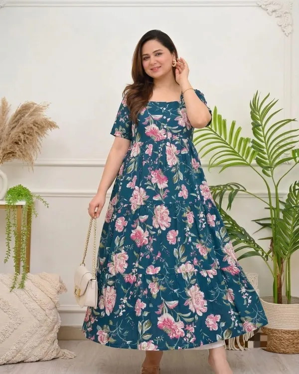 Teal_Floral_Fit_And_Flare_Dress_for_Women
