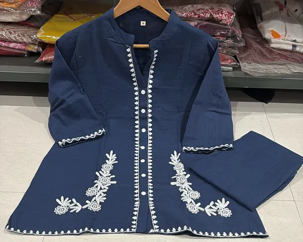 Navy_Embroidered_Kurta_Pant_Set_for_Women
