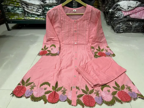 Pink_Floral_Embroidered_Kurta_Set_For_Women