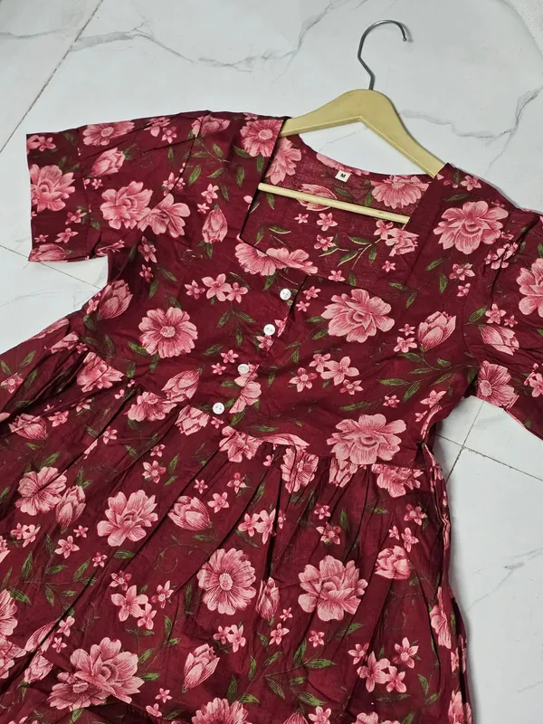 Maroon_Cotton_Floral_Print_Fit_And_Flare_Dress_for_Women