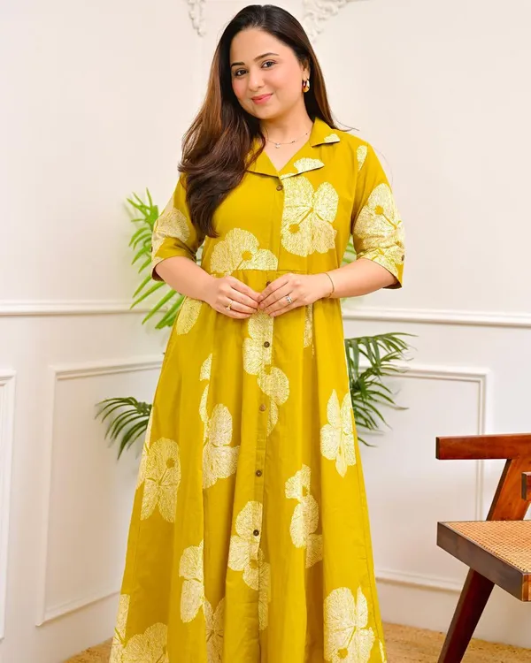 Yellow_Floral_Print_Shirt_Dress_for_Women