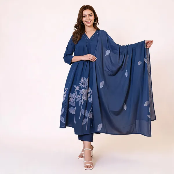 Blue_Cotton_Printed_Anarkali_Suit_Set_For_Women