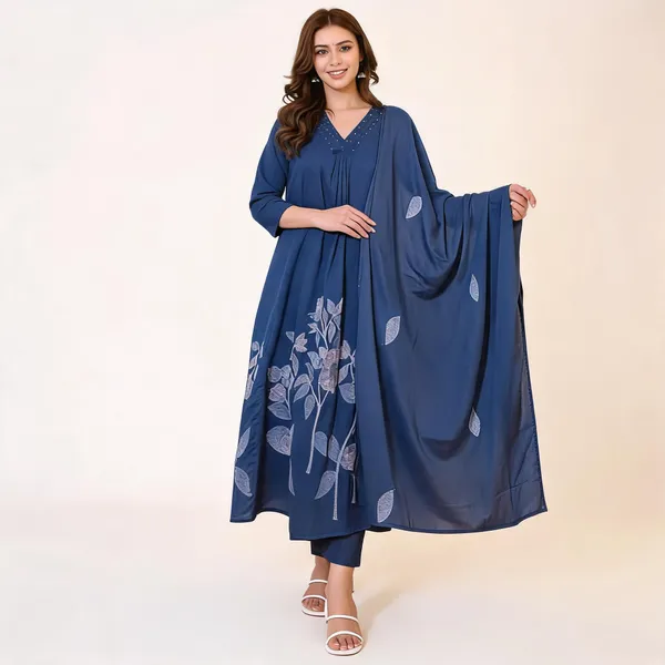 Blue_Cotton_Printed_Anarkali_Suit_Set_For_Women