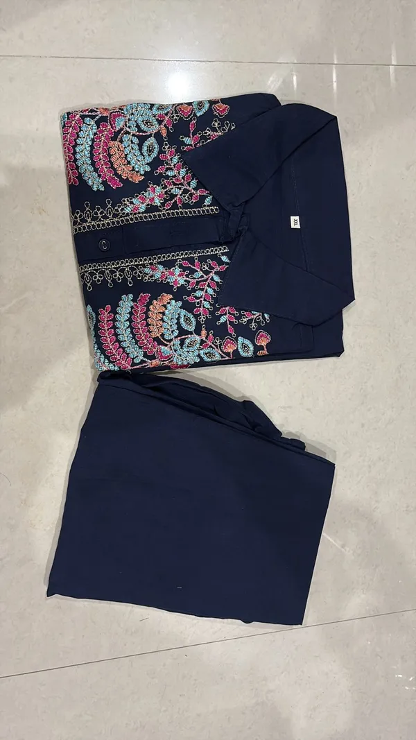 Navy_Embroidered_Straight_Kurta_For_Women