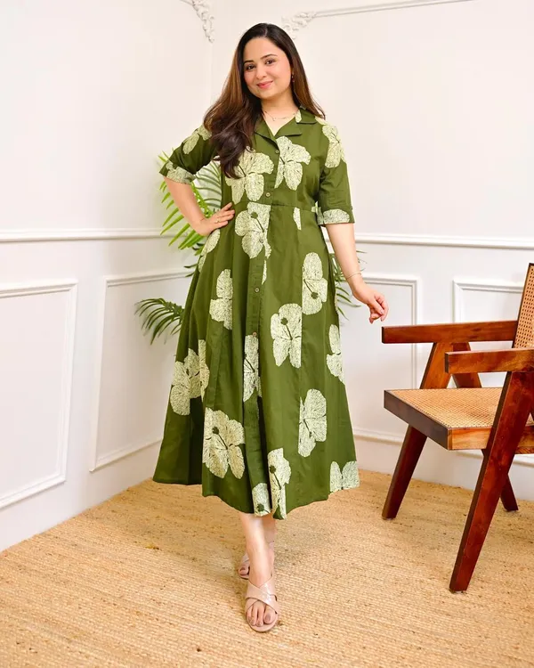 Green_Floral_Print_Collared_Dress_for_Women