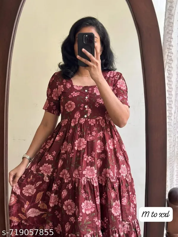 Maroon_Cotton_Floral_Print_Fit_And_Flare_Dress_for_Women