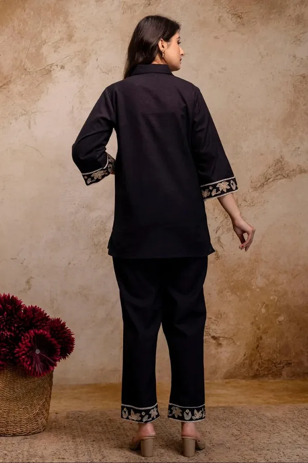 Black_Embroidered_Kurta_Pant_Set_for_Women