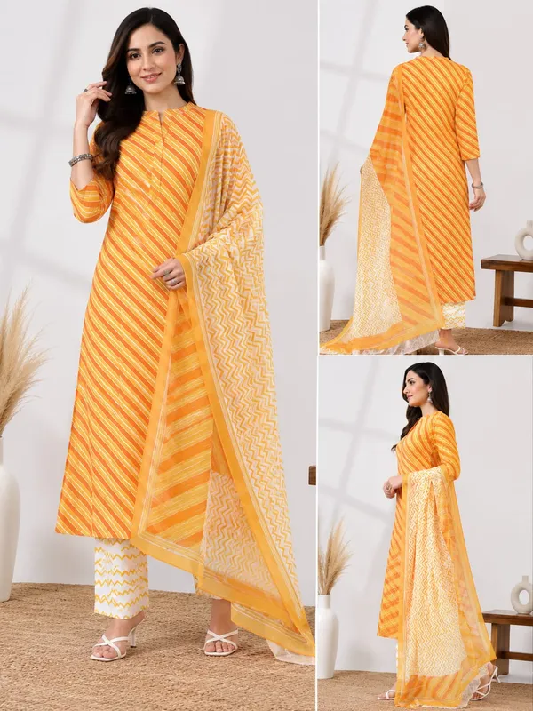 Yellow_Printed_Straight_Kurta_Set_For_Women