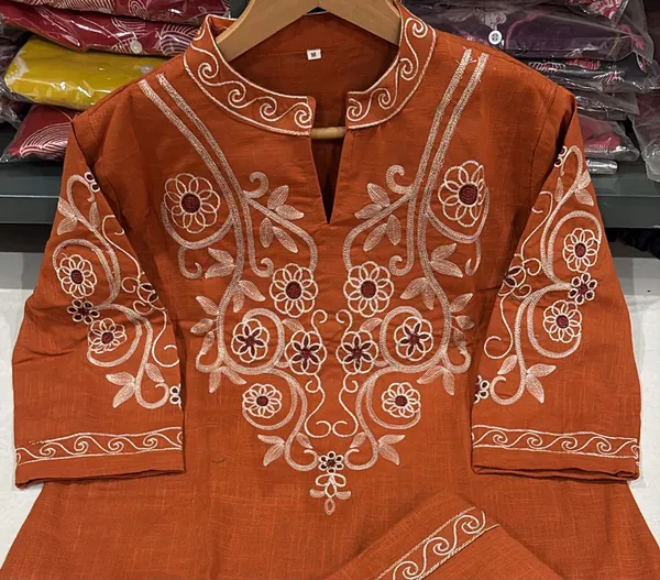 Rust_Embroidered_Kurta_Pant_Set_for_Women