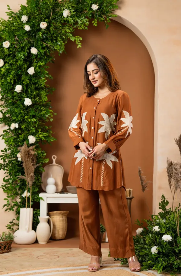 Brown_Floral_Embroidered_Kurta_Set_for_Women