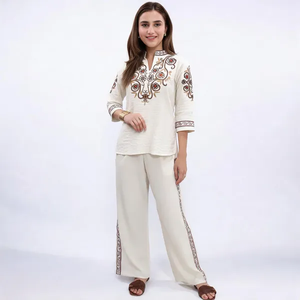 White_Cotton_Straight_Embroidered_Kurta_For_Women