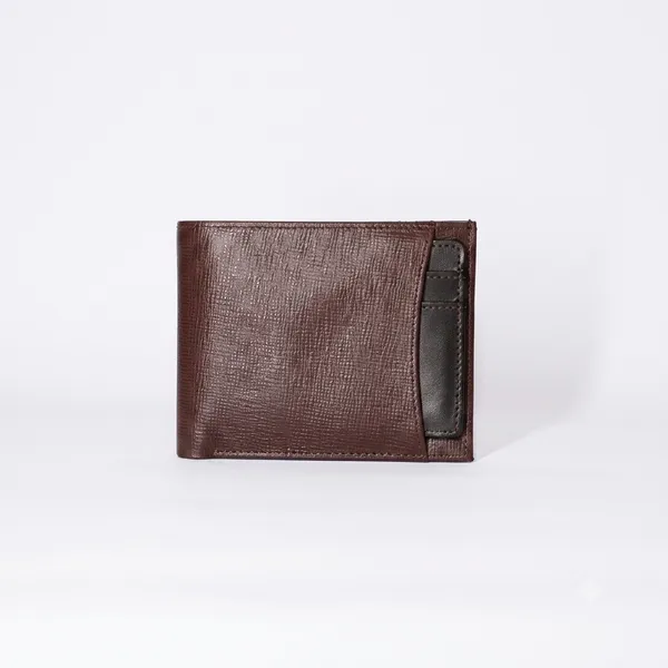 Brown_Textured_200_GSM_Bifold_Wallet_With_Card_Sleeve_For_Men